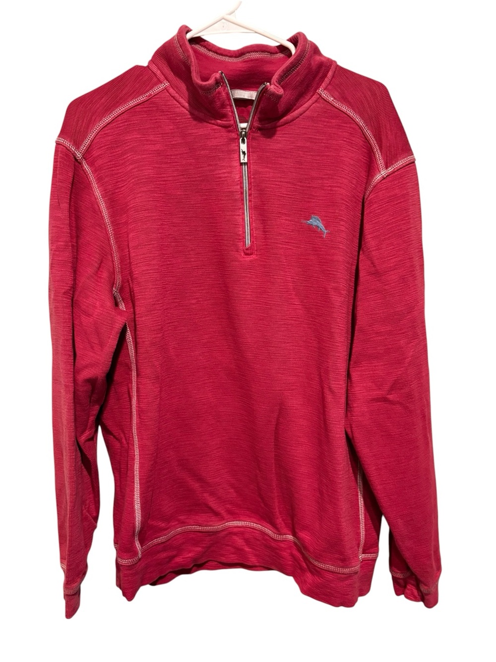 Tommy Bahama Red ¼ Zip Sweatshirt.  Size L